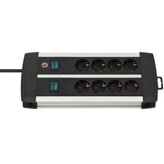 Brennenstuhl Brennenstuhl Premium-Alu-Line Technics Steckdosenleiste 8-fach (2x4) Schwarz - 3m