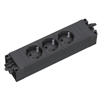 Bachmann Bachmann Steckdosenleiste mit Wieland GST18® Installationsstecker, 3 Kontakte, Schwarz