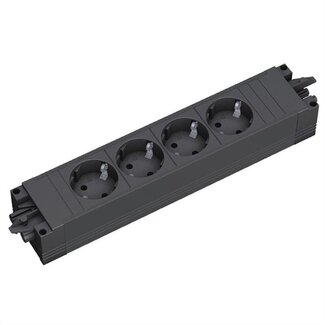 Bachmann Bachmann Steckdosenleiste mit Wieland GST18® Installationsstecker, 4 Kontakte, Schwarz