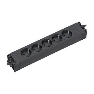 Bachmann Bachmann Steckdosenleiste mit Wieland GST18® Installationsstecker, 5 Kontakte / Schwarz