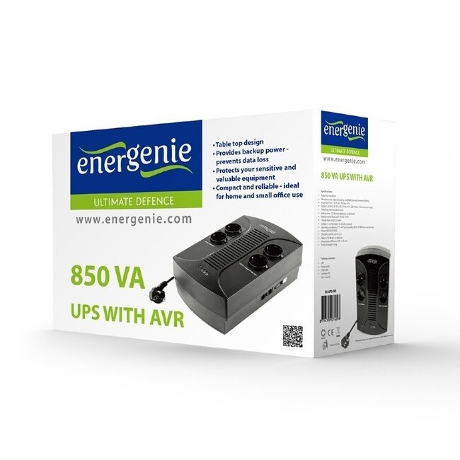 Energenie USV Notstromversorgung 850VA 510W mit 4 Anschlüssen - Schwarz
