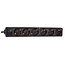 Steckdosenleiste mit IEC C14 Stecker und 6 CEE 7/3 Steckdosen - ohne Schalter, schwarz - 1,5 m