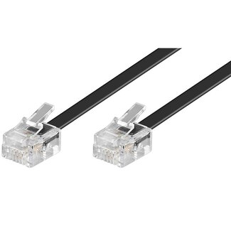 Transmedia RJ11 - RJ11 Crossover Telefonkabel Schwarz - 3 Meter