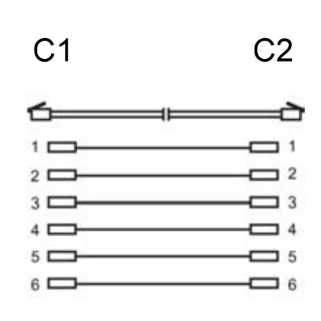 RJ12 Telefonkabel Schwarz - 10 Meter