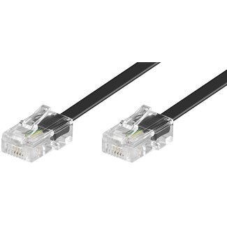 S-Impuls RJ45 - RJ45 4-adriges ISDN Telefonkabel / Schwarz - 5 Meter