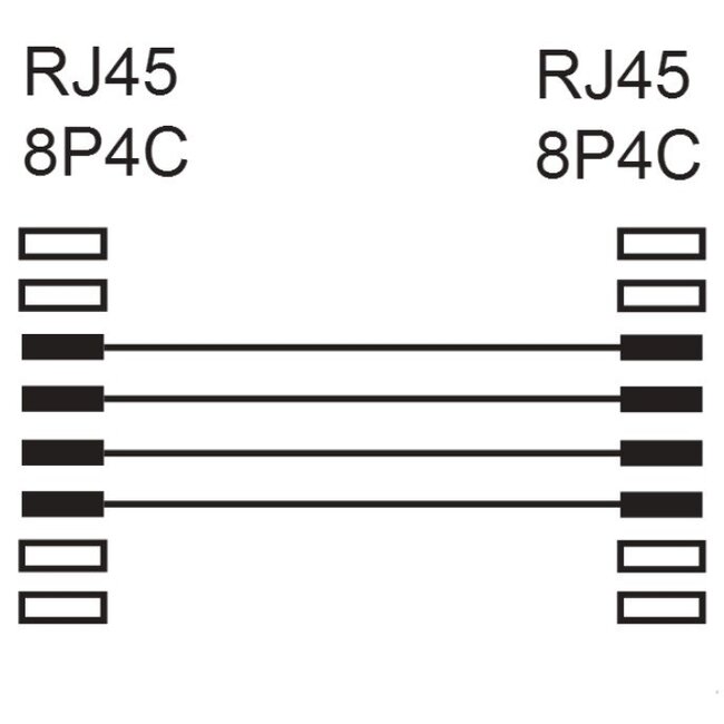 RJ45 - RJ45 4-adriges ISDN Telefonkabel / Schwarz - 15 Meter