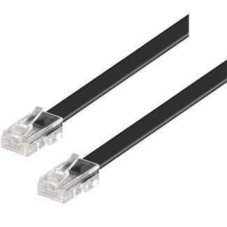 S-Impuls RJ45 - RJ45 8-adriges ISDN Telefonkabel / Schwarz - 15 Meter