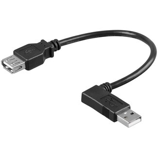 Goobay USB-zu-USB Adapter 90° Links - USB 2.0 - 2A - Schwarz - 0,30 m
