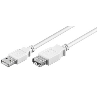 S-Impuls USB 2.0 Verlängerungskabel USB auf USB - 3 Meter - Weiß - bis 2A