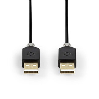 Nedis Nedis USB-zu-USB Kabel - USB 2.0 - bis 2A - Schwarz - 2 Meter