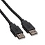 USB-A zu USB-A Kabel - USB 2.0 - UL zertifiziert - bis 2A / Schwarz - 1,8 m