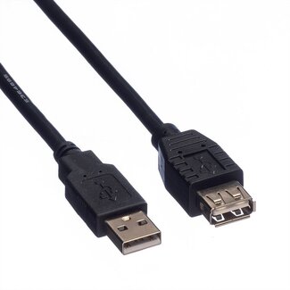 Roline USB-A auf USB-A Verlängerungskabel - USB 2.0 - UL zertifiziert - bis 2A - Schwarz - 1,8 m