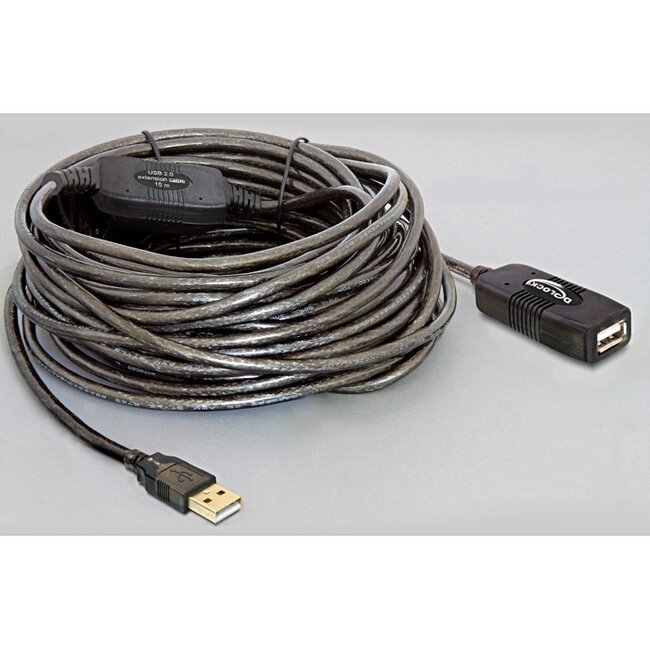 DeLOCK Aktives USB 2.0 Verlängerungskabel - 15m - bis 0,5A