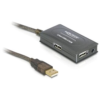 DeLOCK DeLOCK Aktives USB 2.0 Verlängerungskabel mit 4-fach USB-Hub - 10m - bis 0,5A