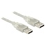 USB-A zu USB-A Kabel - USB 2.0 - bis 2A / transparent - 1 Meter