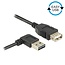 Easy USB-A Winkel-Verlängerungskabel (links/rechts) - USB 2.0 - bis 2A / Schwarz - 0,5 m