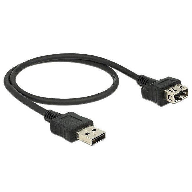 Easy-USB zu Easy-USB formbares Verlängerungskabel - USB 2.0 - 0,5A - 0,5m - Schwarz