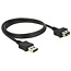 Easy-USB formbares USB 2.0 Verlängerungskabel - 1m, schwarz, bis 0,5A