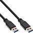 USB-zu-USB-Kabel USB 3.0 - 2A - Schwarz - 0,5 Meter