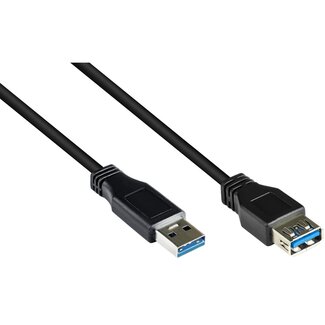 Goobay USB 3.0 Verlängerungskabel USB auf USB - 5 Meter, 0,9A, Schwarz