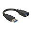 USB 3.0 Verlängerungskabel USB zu USB, voll abgeschirmt, 0,15 m, schwarz, bis 2A