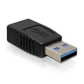 DeLOCK USB-A (m) - USB-A (w) Portschutz - USB 3.0 / Schwarz