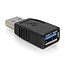 USB-A (m) - USB-A (w) Portschutz - USB 3.0 / Schwarz