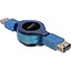 USB 3.0 ausziehbares USB-Verlängerungskabel - 1 m - blau - bis 0,9A