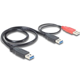 DeLOCK USB 3.0 Y-Kabel - USB zu USB - 3A - Schwarz - 0,60 m