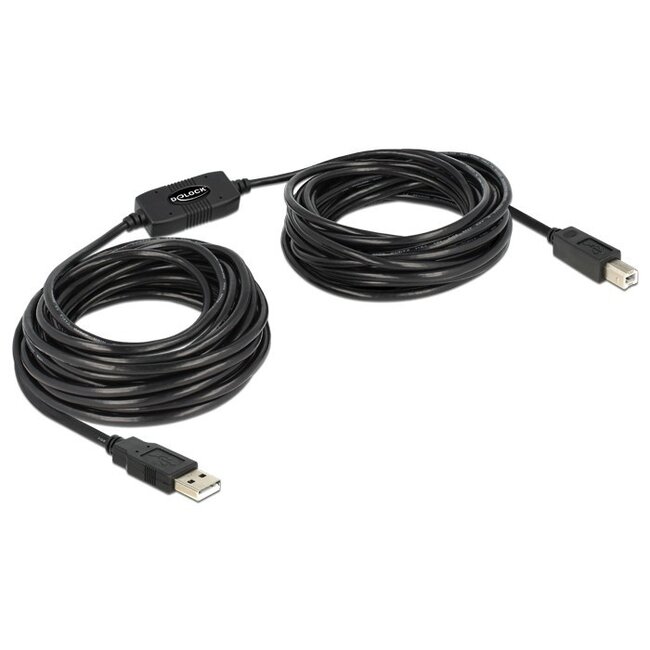 DeLOCK Aktives USB-zu-USB-B Kabel - USB 2.0 - 0,5A - 11 Meter