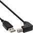 USB-A auf USB-B Winkelkabel (unten) - USB 2.0 - bis 1A / schwarz - 0,50 m