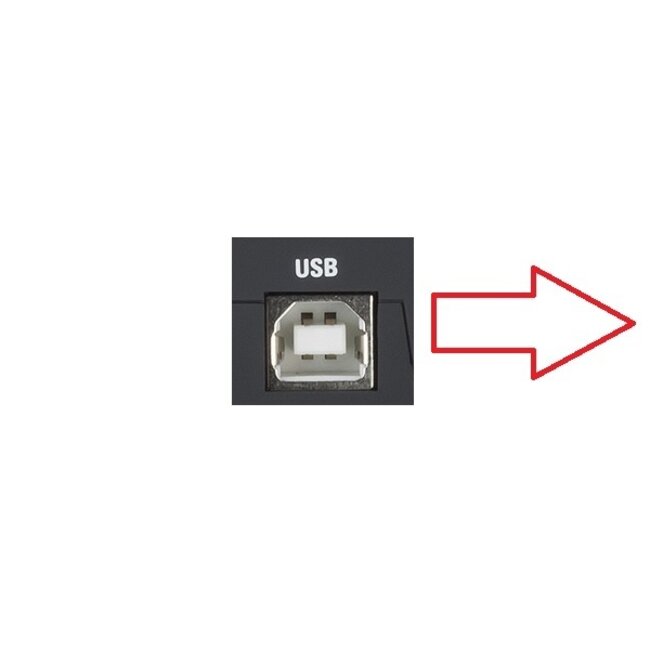 USB-auf USB-B Winkelkabel - USB 2.0 - bis 2A / transparent - 3 Meter
