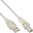 USB-auf-USB-B Kabel - USB 2.0 - bis 2A / transparent - 0,50 Meter