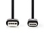 USB-C auf USB-A Kabel | USB 2.0 | 5W | Schwarz | 1 Meter