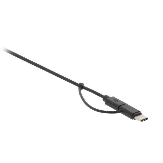 USB Micro B + USB-C auf USB-A Kombikabel - USB 2.0 - bis 2A / Schwarz - 1 Meter