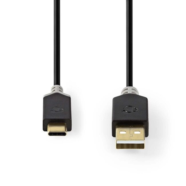 Nedis USB-C auf USB-A Kabel - USB 2.0 - bis 3A - Schwarz - 1 Meter