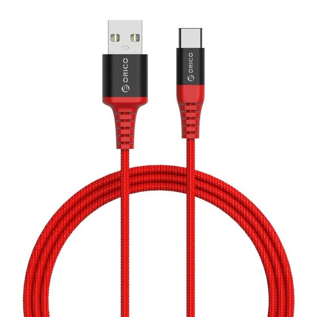 Orico USB-C auf USB-A Aramidfaser Kabel - bis 3A / Rot - 1 Meter