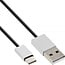 InLine USB-C auf USB-A Kabel - USB 2.0 - bis 3A - 1 Meter - Schwarz