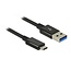 USB-C auf USB-A Kabel - USB 3.1 Gen 2 - 3A - 1 Meter - Schwarz