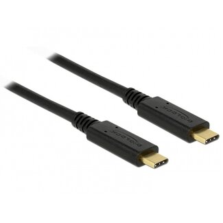 DeLOCK Premium USB-C auf USB-C Kabel mit E-Marker Chip - USB 3.0 - PD bis 20V/3A - Video bis 8K 30Hz - Schwarz - 2 Meter
