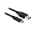 USB-A auf USB-C Kabel - USB 3.1 Gen 2 - bis 3A / Schwarz - 1 Meter