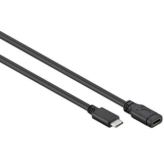 Goobay USB-C Verlängerungskabel 1m - USB 3.0 - 20V/3A - Schwarz