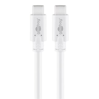 Goobay USB-C Kabel | USB 3.0 5 Gbps | PD 60W | 4K 60Hz | Weiß | 1 Meter