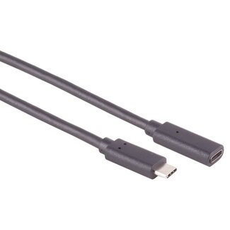 InLine USB-C Verlängerungskabel | USB 3.1 10 Gbps | PD 60W | 4K 60Hz | Schwarz | 2 Meter