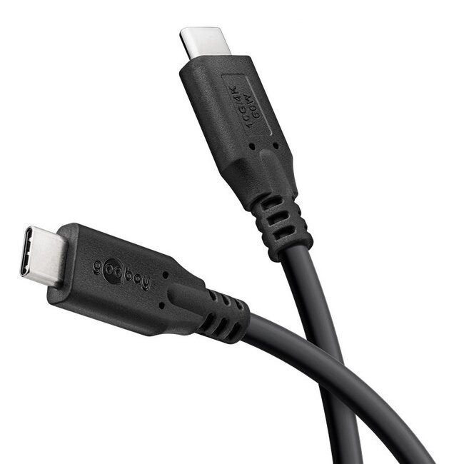 USB-C Kabel | USB 3.1 10 Gbps | PD 60W | 4K 60Hz | Schwarz | 1 Meter