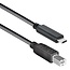 USB-C auf USB-B Kabel - USB 2.0 - bis 2A - Schwarz - 1 Meter