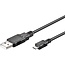 USB Micro-B auf USB-A Kabel - USB 2.0 - bis 1A / Schwarz - 1 Meter