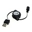 USB Micro B auf USB-A ausziehbares Kabel - USB 2.0 - bis 1A / schwarz - 0,80 m