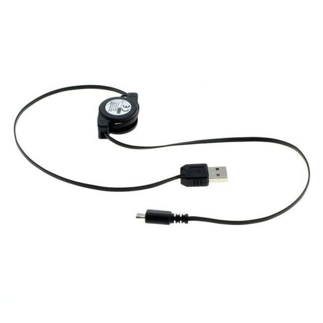 USB Micro B auf USB-A ausziehbares Kabel - USB 2.0 - bis 1A / schwarz - 0,80 m