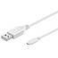 USB Micro-B auf USB-A Kabel - USB 2.0 - bis 1A / Weiß - 0,15 m
